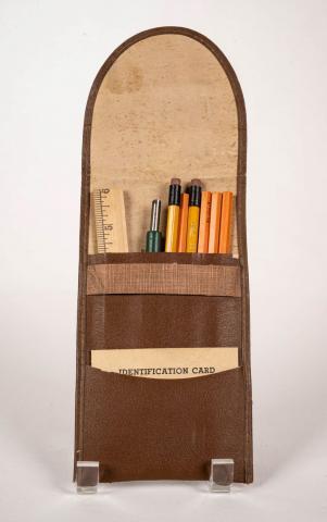 Varsity faux leather Pencil Case circa 1940